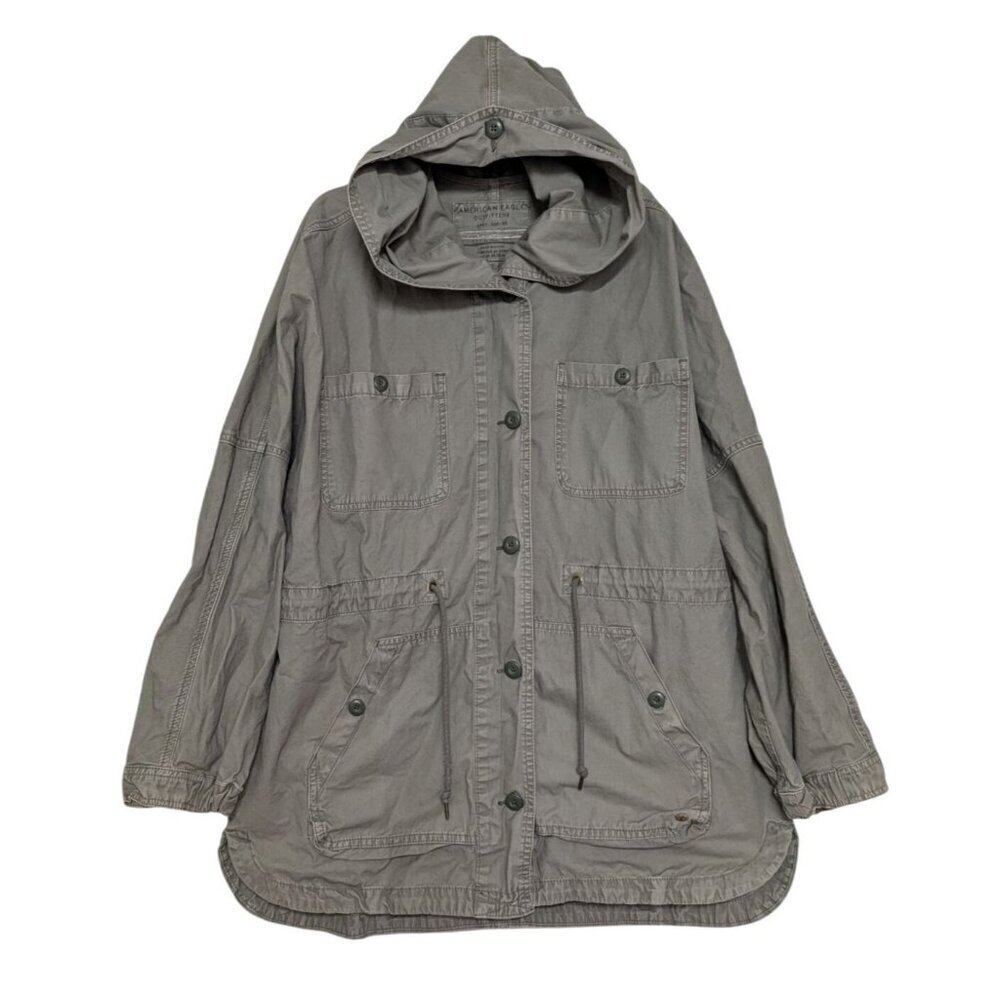American Eagle Outfitters AE 117 Jacket Womens Size Large Green Military Hooded